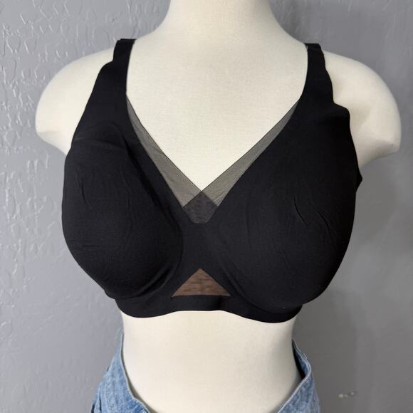 Honeylove CrossOver V Neck Bra, Black, XL - Picture 1 of 7